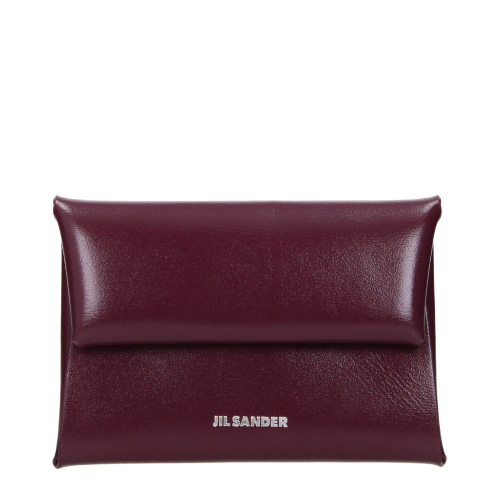 Jil Sander Rote Leder-Geldbörse