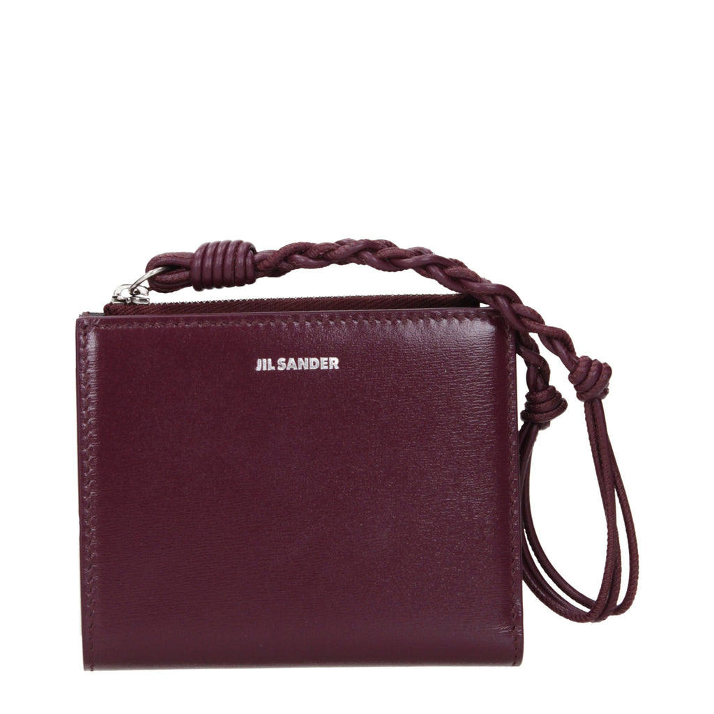 Jil Sander Rote Leder-Geldbörse