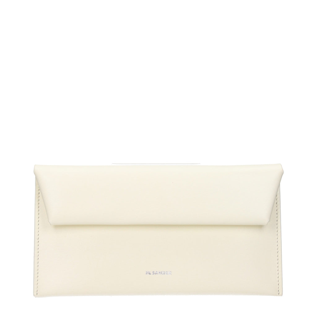 Jil Sander Beige Leder Portemonnaie