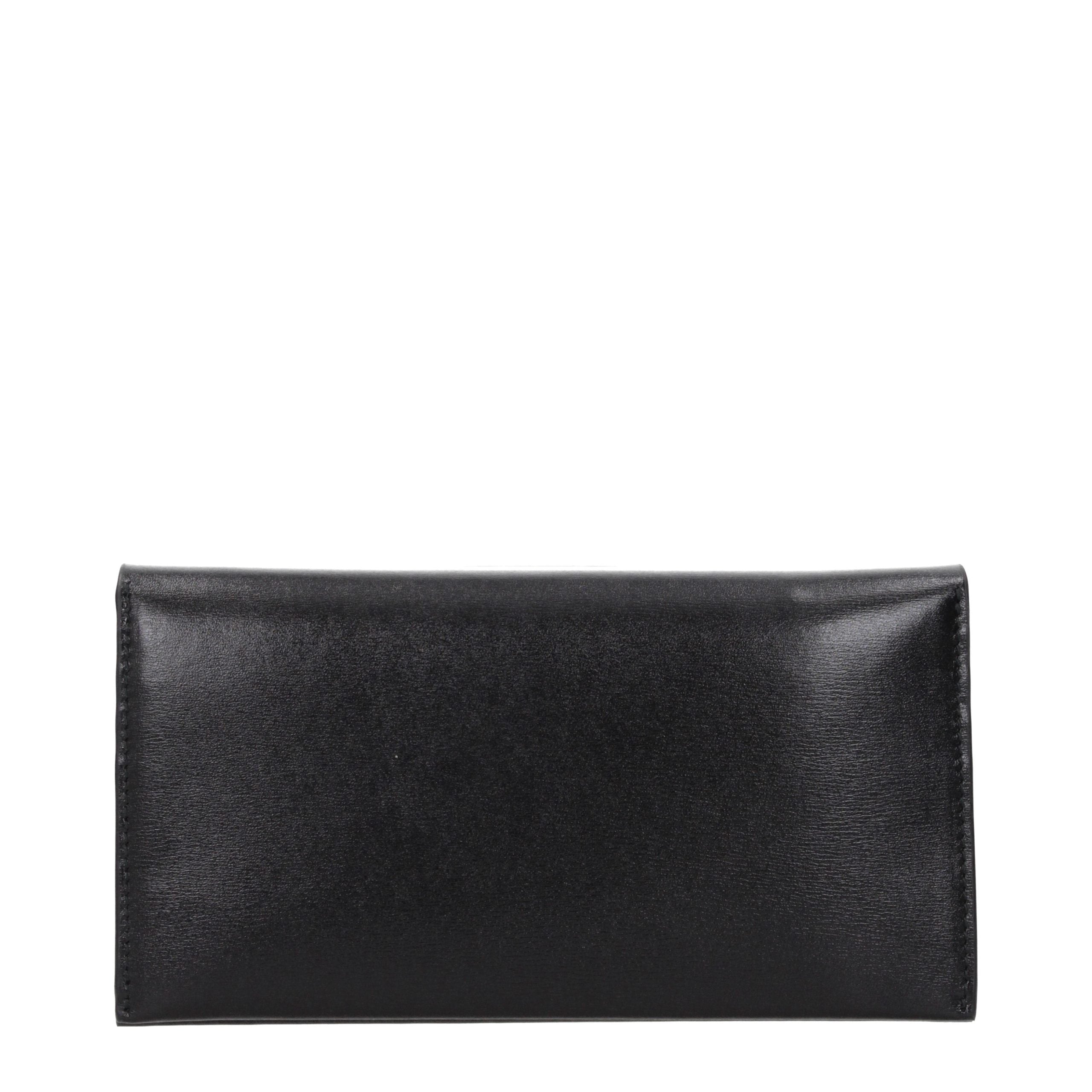 Jil Sander Schwarzes Leder Portemonnaie