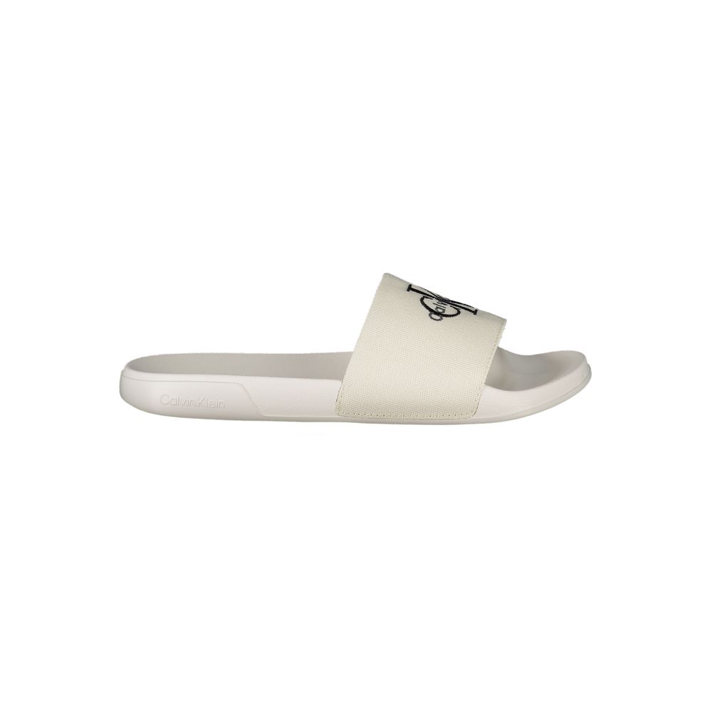 Calvin Klein Weiße Damen-Slipper aus Polyester