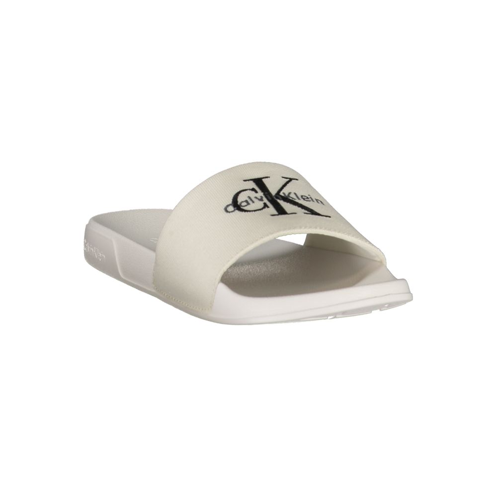 Calvin Klein Weiße Damen-Slipper aus Polyester