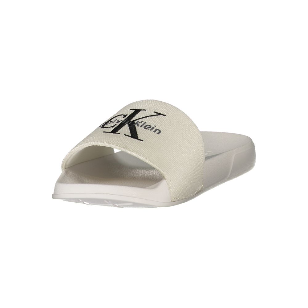 Calvin Klein Weiße Damen-Slipper aus Polyester