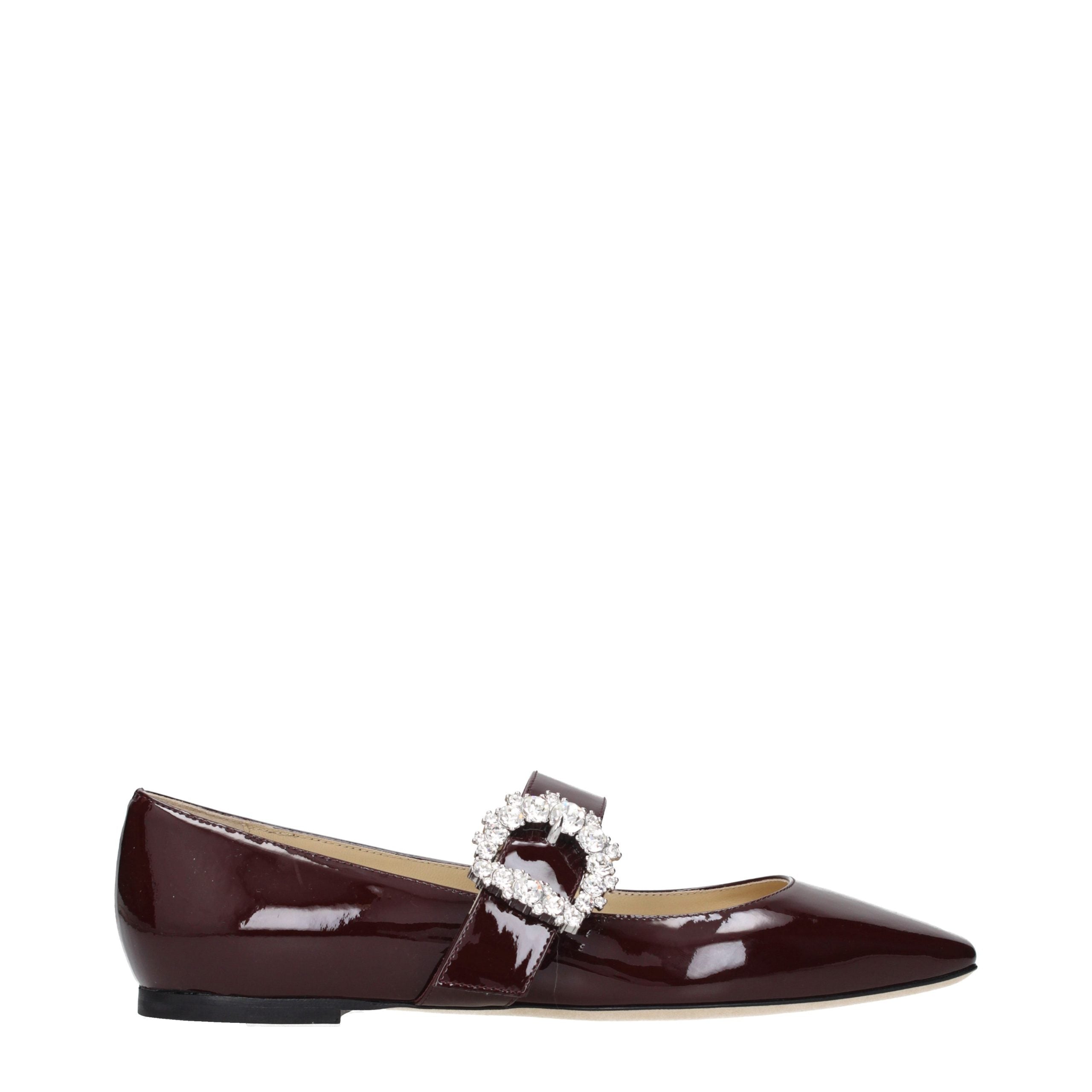 Jimmy Choo Rote Ballerinas aus Leder