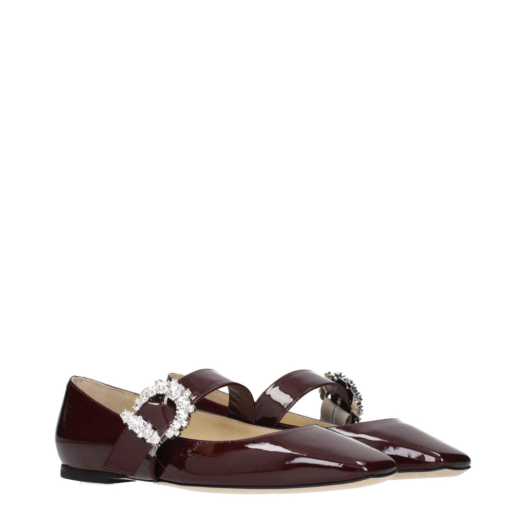 Jimmy Choo Rote Ballerinas aus Leder