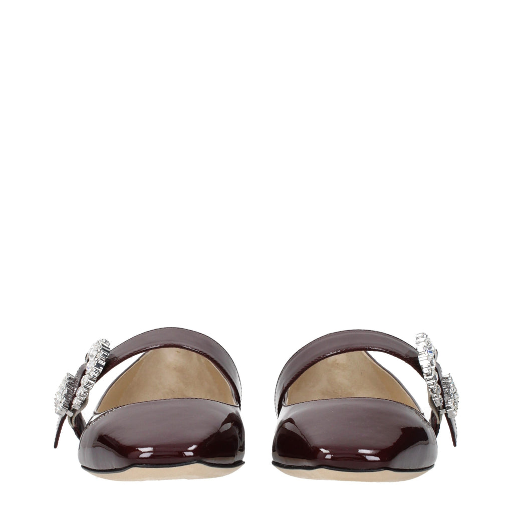 Jimmy Choo Rote Ballerinas aus Leder