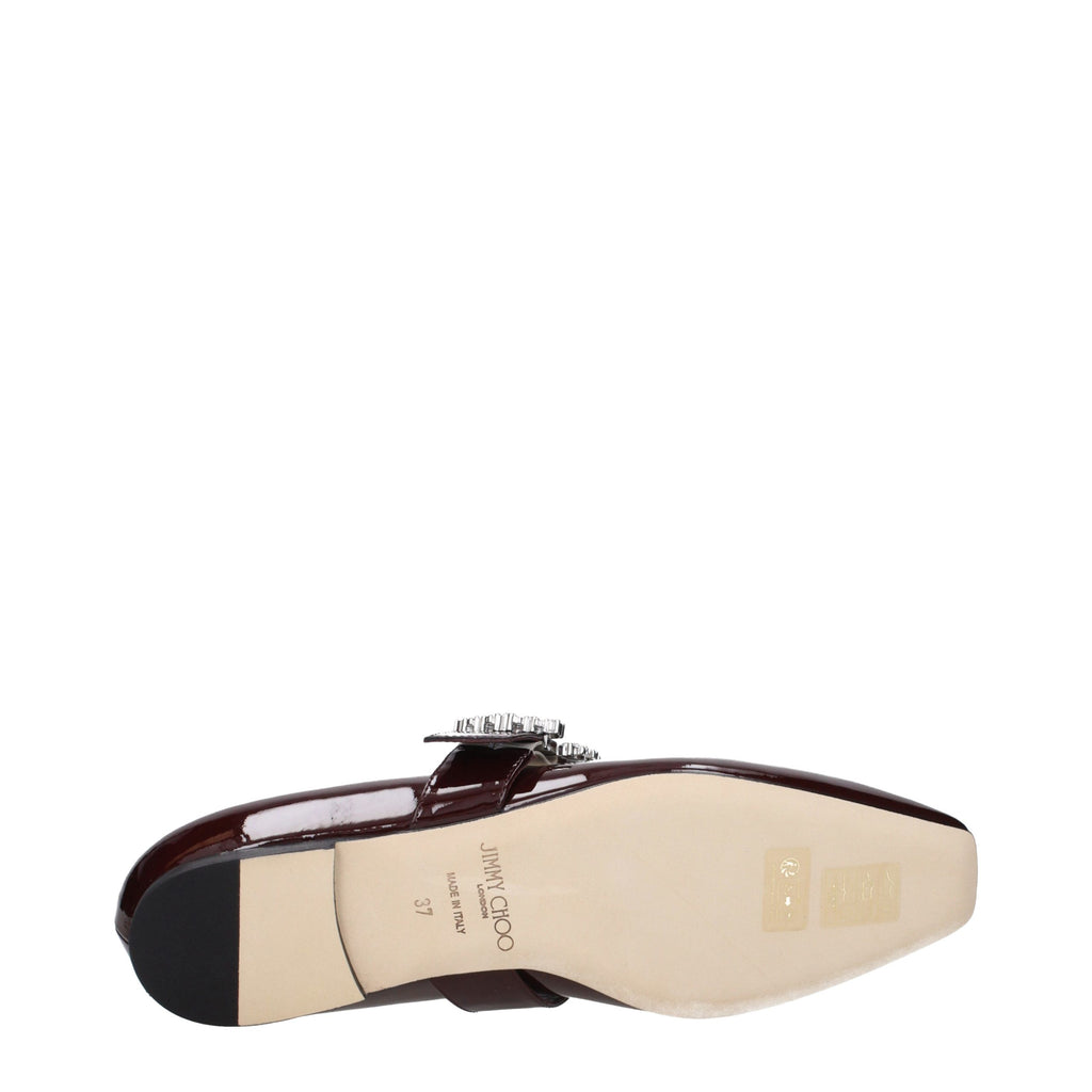 Jimmy Choo Rote Ballerinas aus Leder
