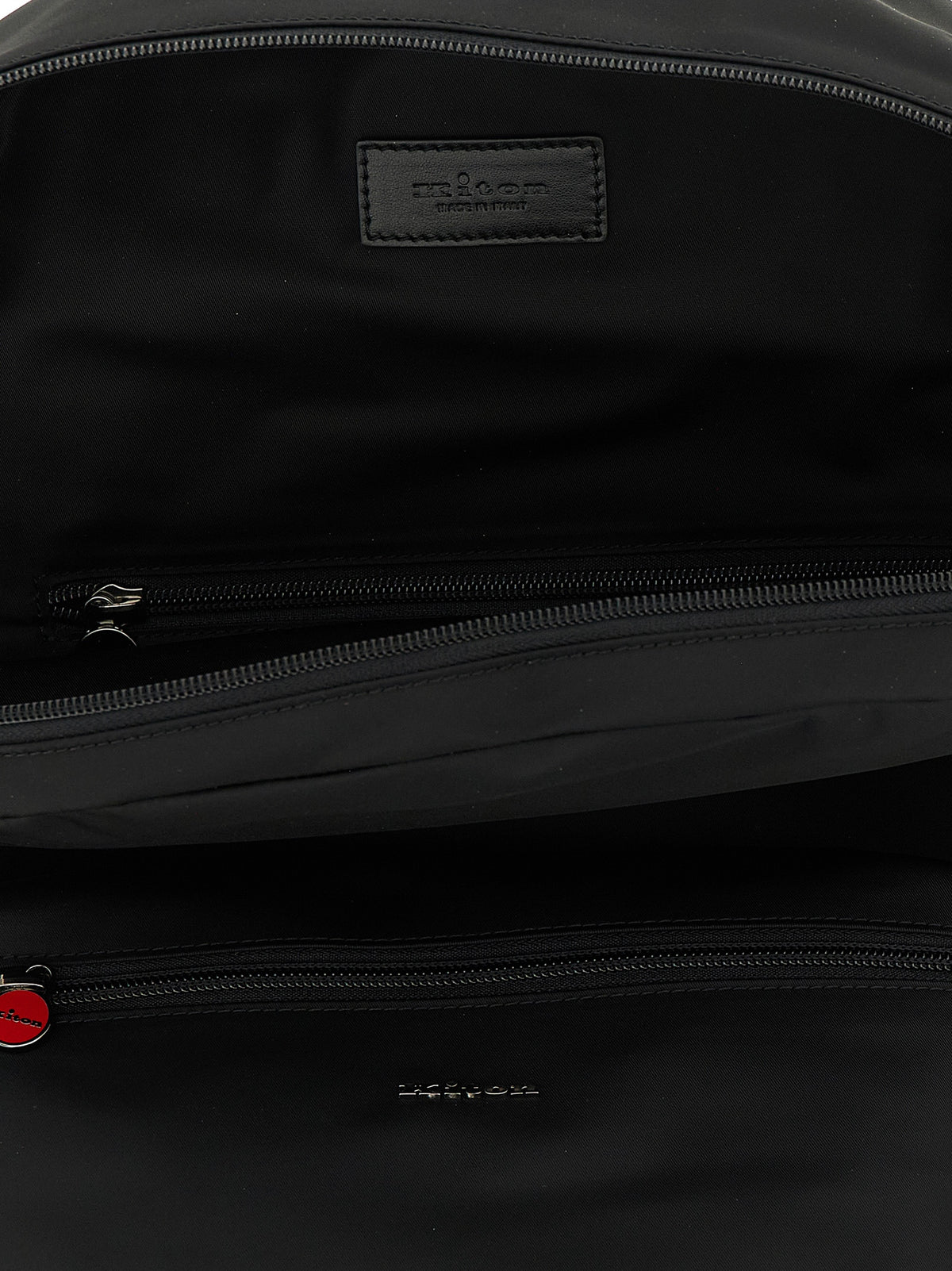 Kiton Schwarzer Polyamid-Rucksack