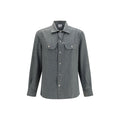 Brunello Cucinelli Graues Wollhemd Oves Aries
