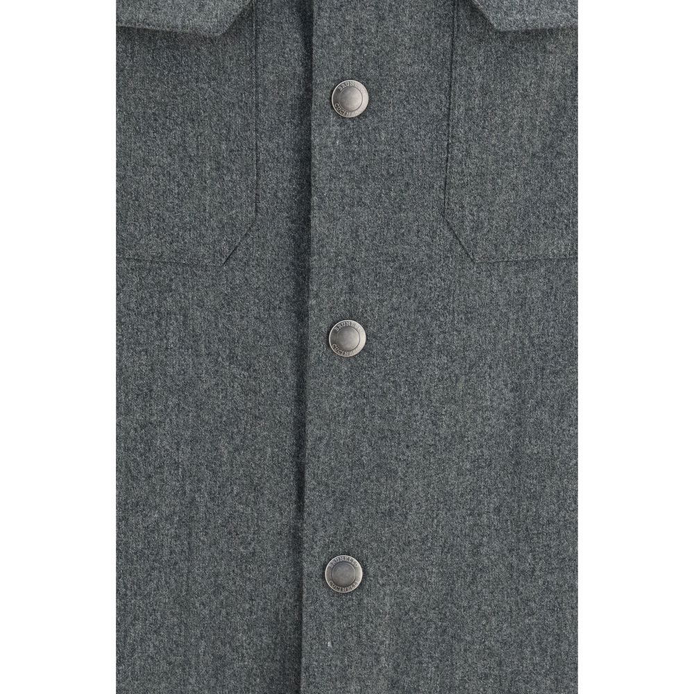 Brunello Cucinelli Graues Wollhemd Oves Aries