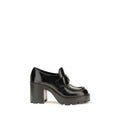 Prada Schwarze Bos Taurus Kalbsleder Plateau-Loafer