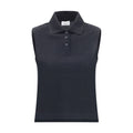 Saint Laurent Schwarzes Polohemd aus recycelter Baumwolle