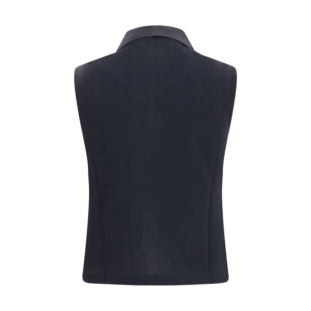 Saint Laurent Schwarzes Polohemd aus recycelter Baumwolle