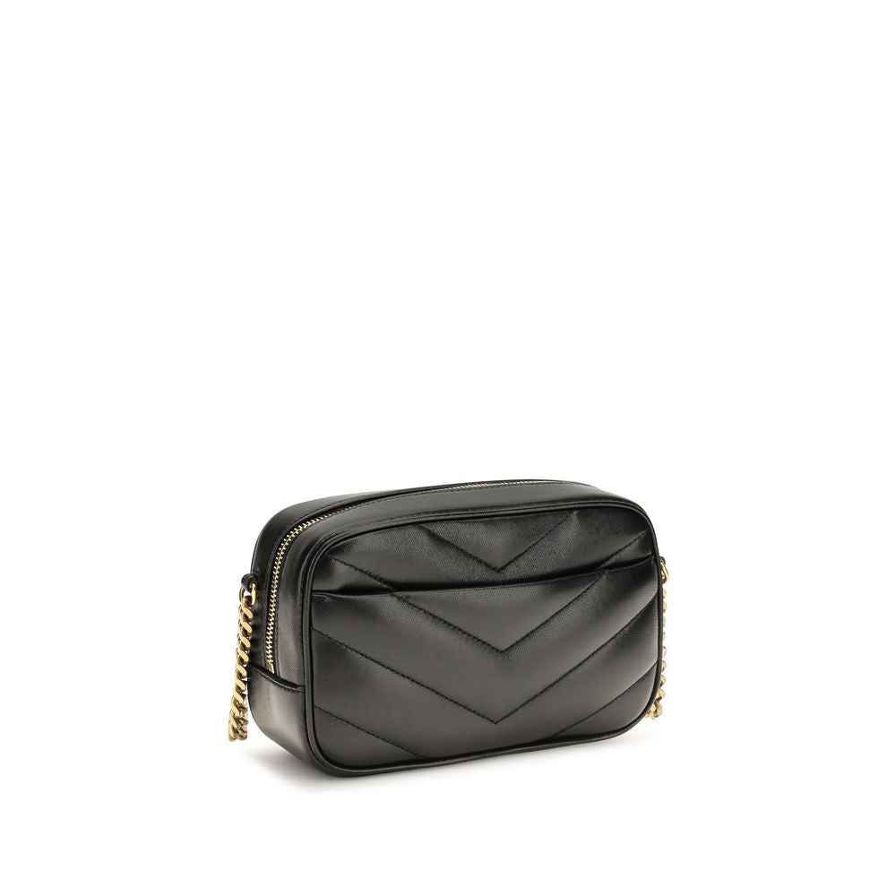 Saint Laurent Schwarze Lammleder Schultertasche Ovis Aries Aries