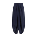 Giorgio Armani Langer Seidenrock in Blau