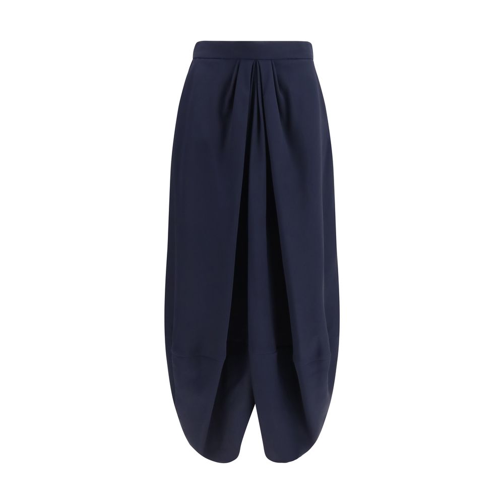 Giorgio Armani Langer Seidenrock in Blau