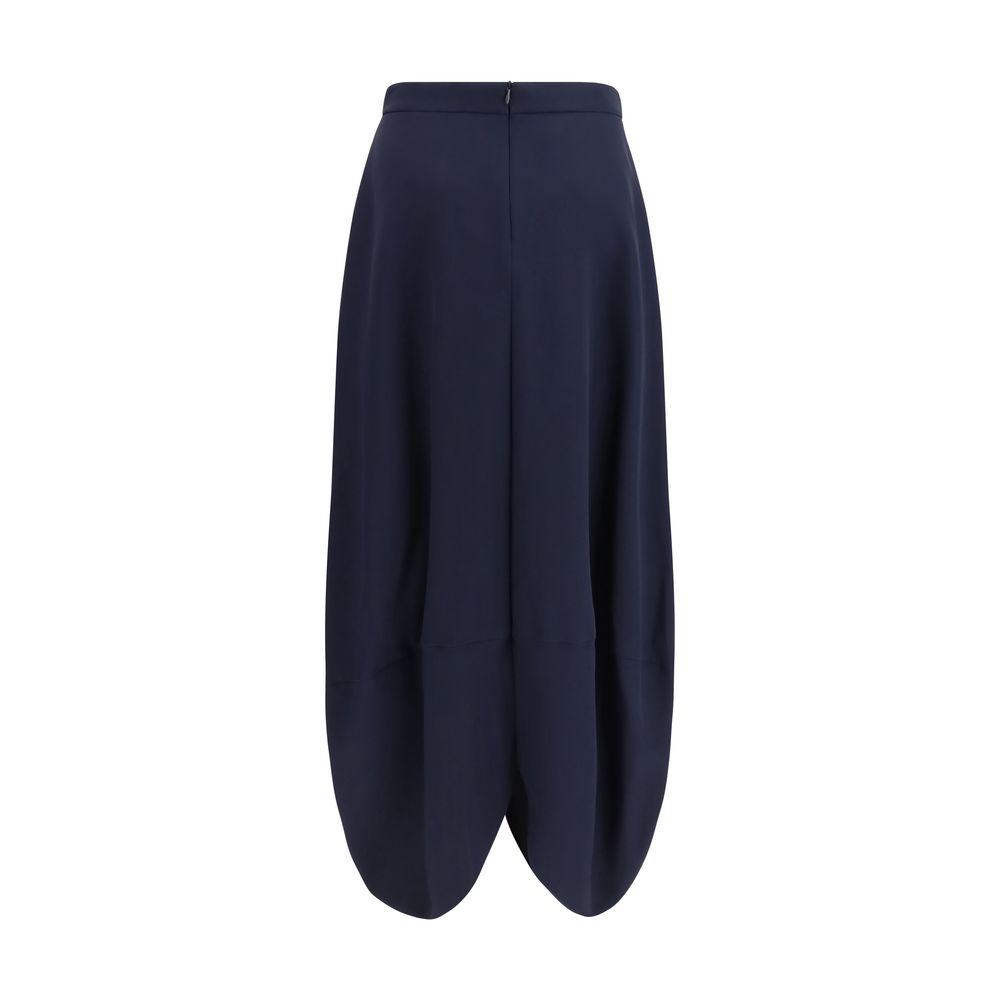Giorgio Armani Langer Seidenrock in Blau