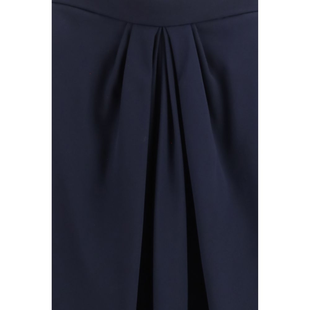Giorgio Armani Langer Seidenrock in Blau