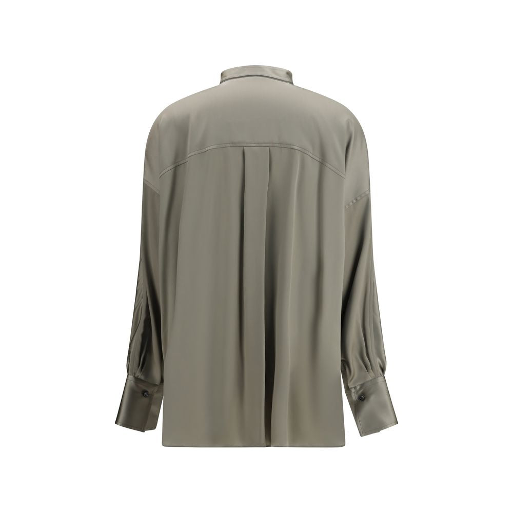 Brunello Cucinelli Zweifarbige Seidenbluse