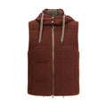 Brunello Cucinelli Braune ärmellose Baumwolljacke