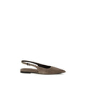 Brunello Cucinelli Braune Kalbsleder-Ballerinas Bos Taurus