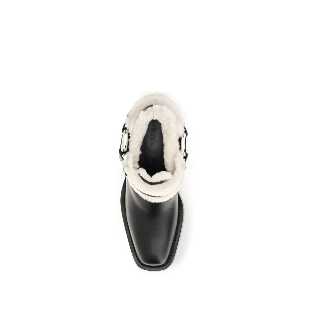Rabanne Schwarze Ankle Boots aus Kalbsleder Bos Taurus