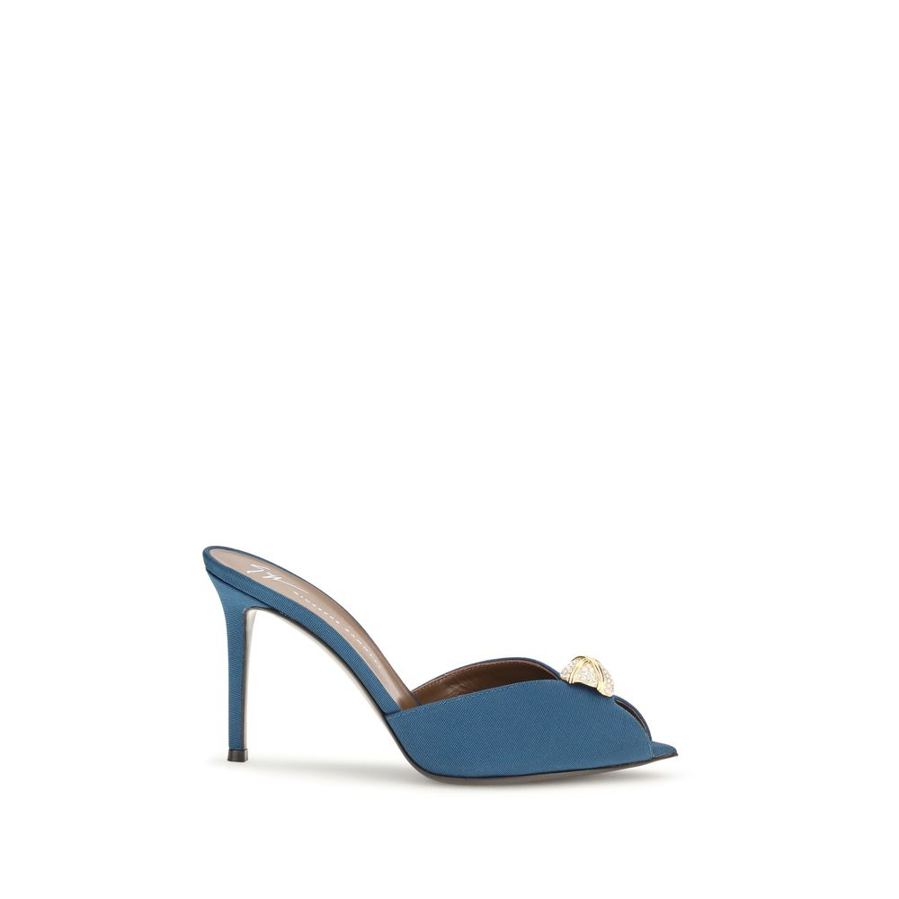 Giuseppe Zanotti Sandale mit Stiletto-Absatz aus blauem Kalbsleder Bos Taurus