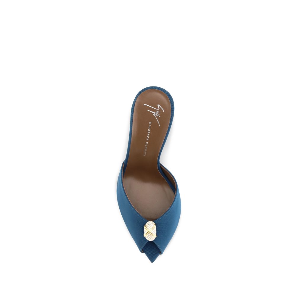 Giuseppe Zanotti Sandale mit Stiletto-Absatz aus blauem Kalbsleder Bos Taurus