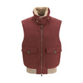 Brunello Cucinelli Ärmellose Weste aus Lammwolle Bordeaux Oves Aries