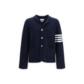 Thom Browne Blaue Jacke aus Wolle Oves Aries in voller Länge