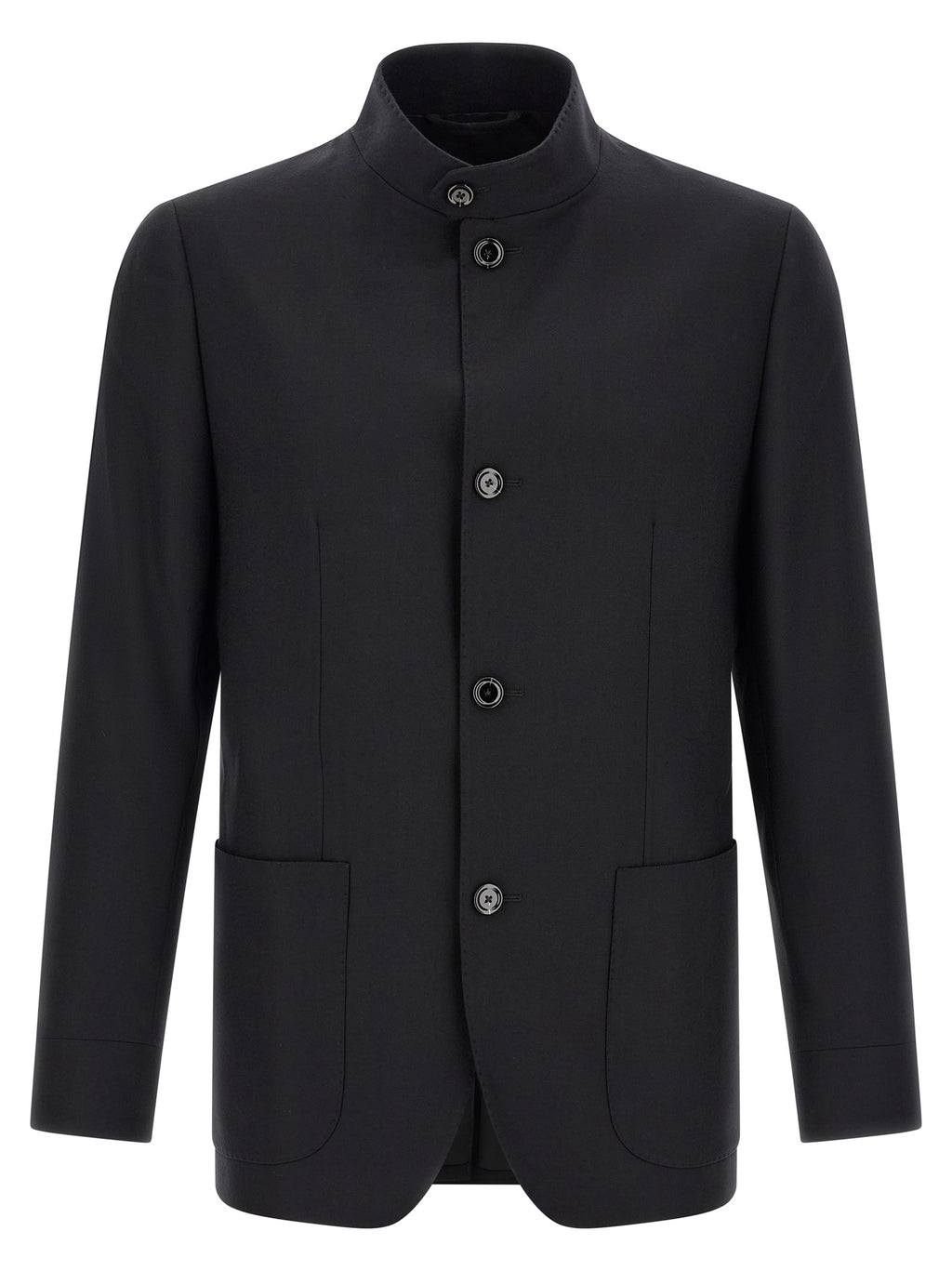 Lardini Schwarze Kaschmir-Jacke in voller Länge