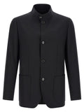Lardini Schwarze Kaschmir-Jacke in voller Länge