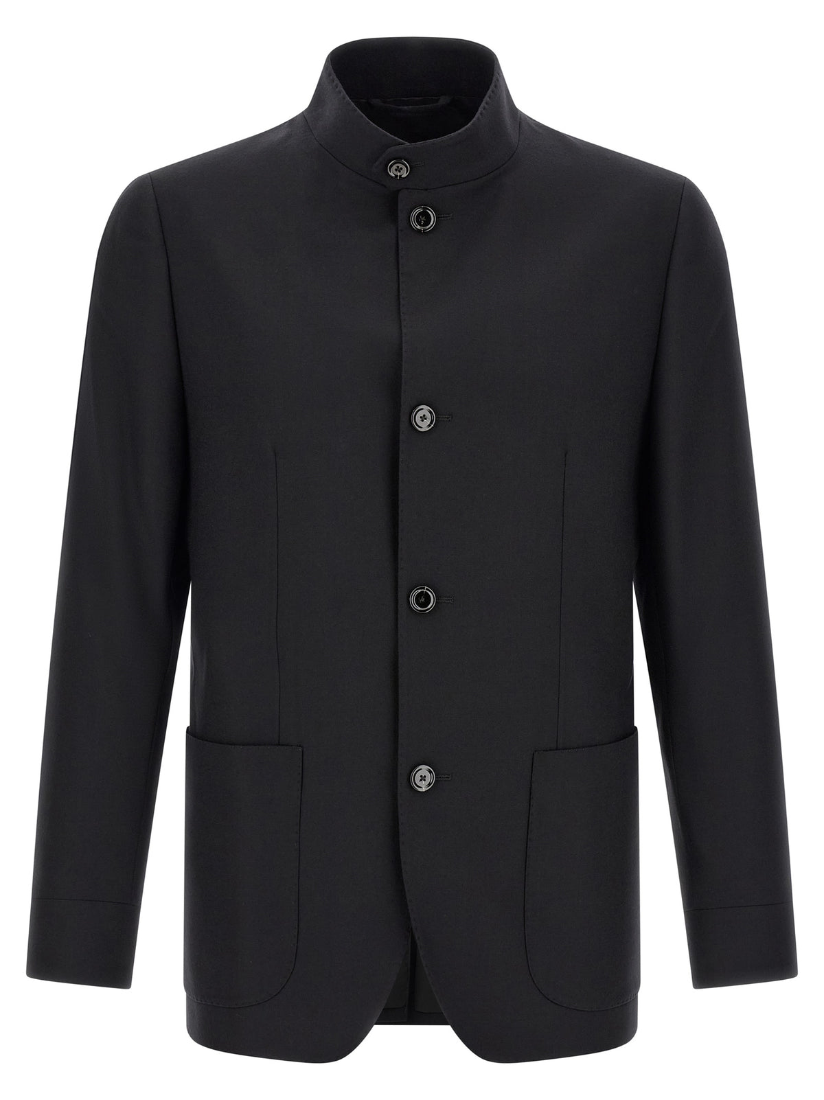 Lardini Schwarze Kaschmir-Jacke in voller Länge