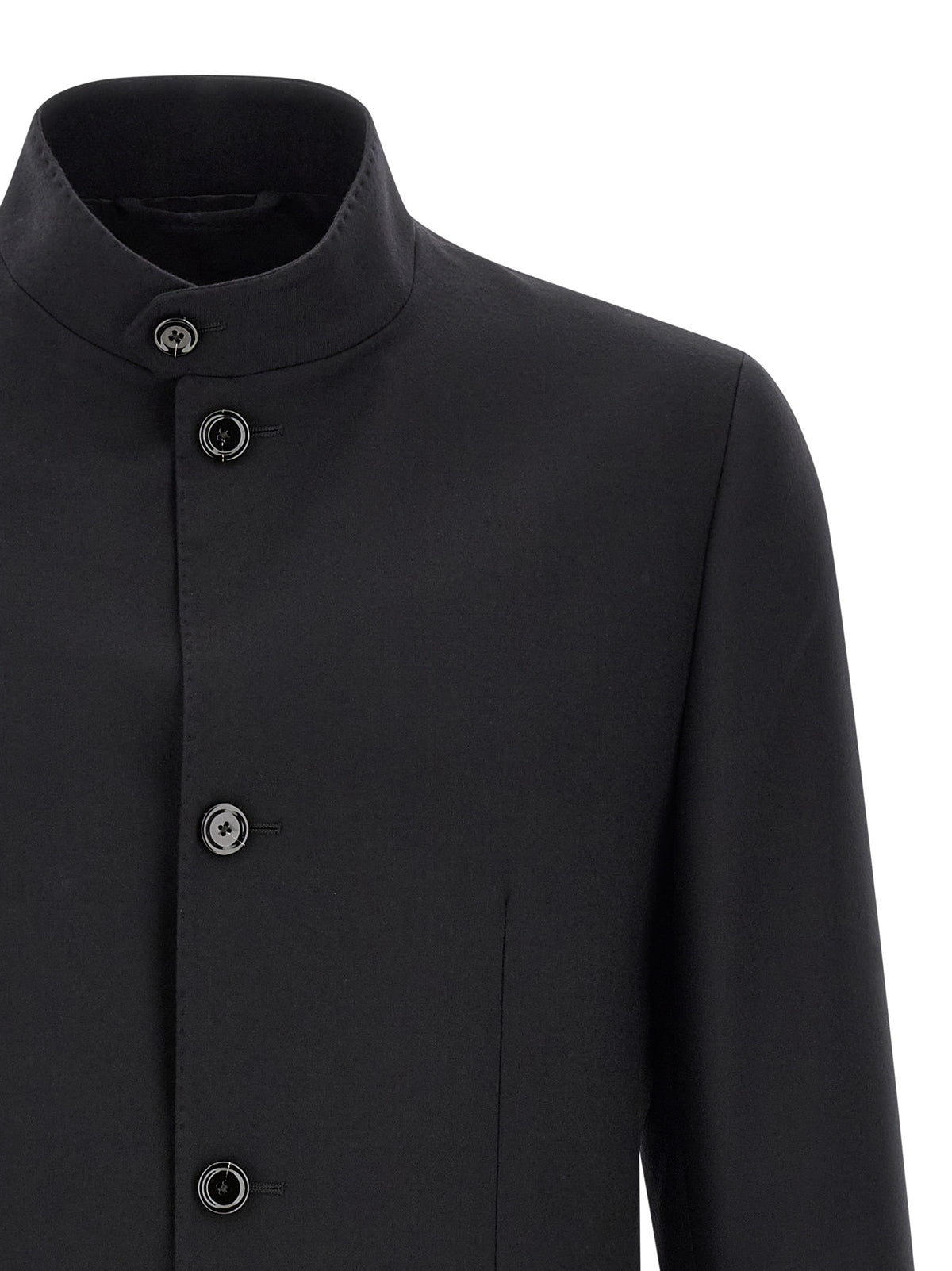 Lardini Schwarze Kaschmir-Jacke in voller Länge
