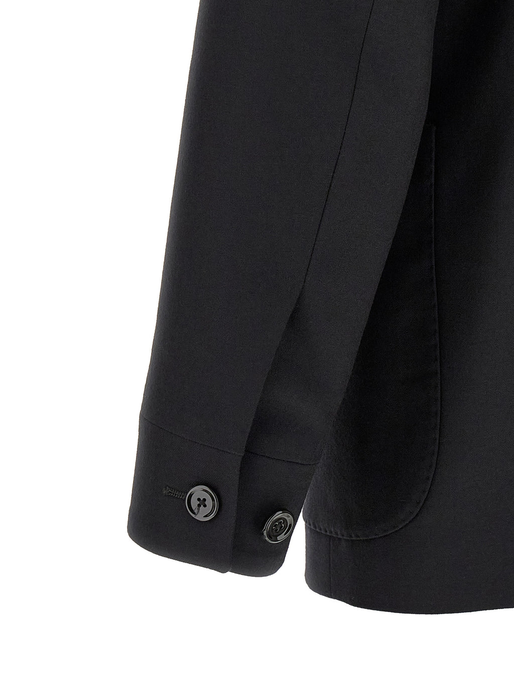 Lardini Schwarze Kaschmir-Jacke in voller Länge