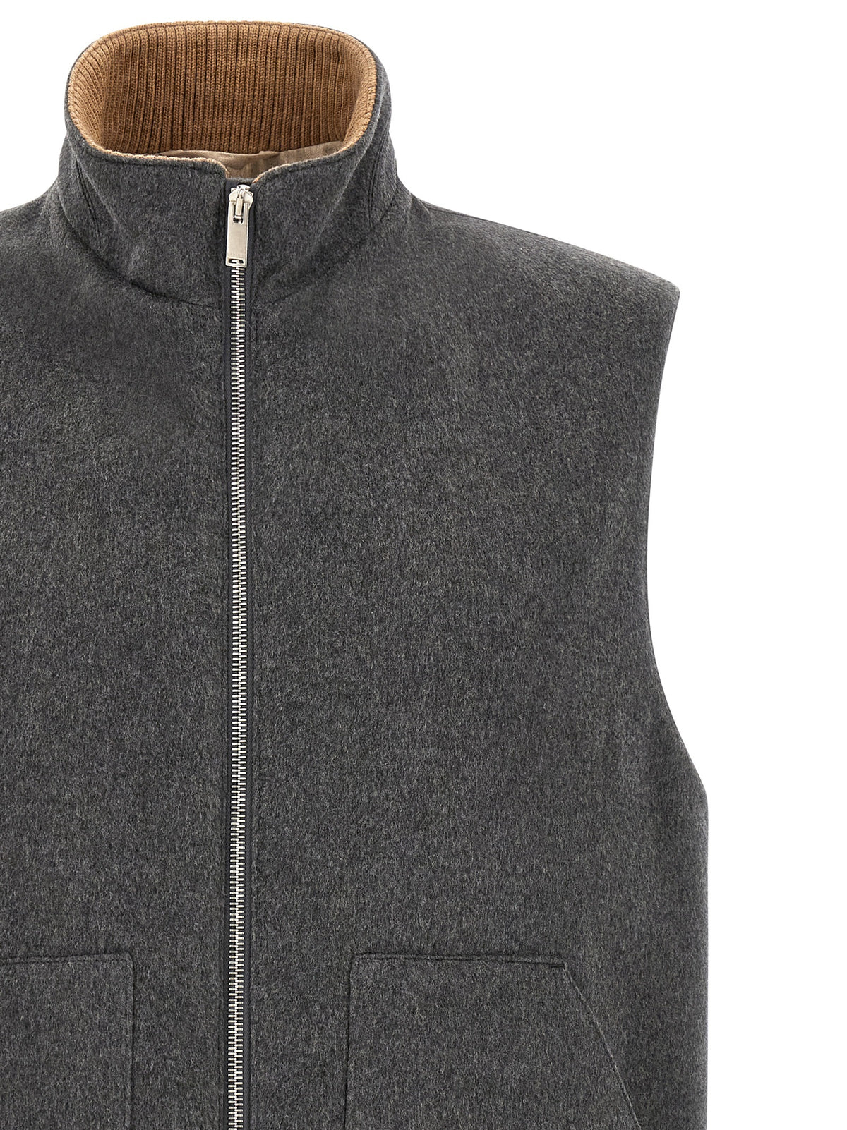 Lardini Graue Weste aus reiner Schurwolle