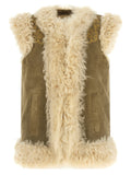 Etro Ärmellose Jacke aus beigem Lammfell