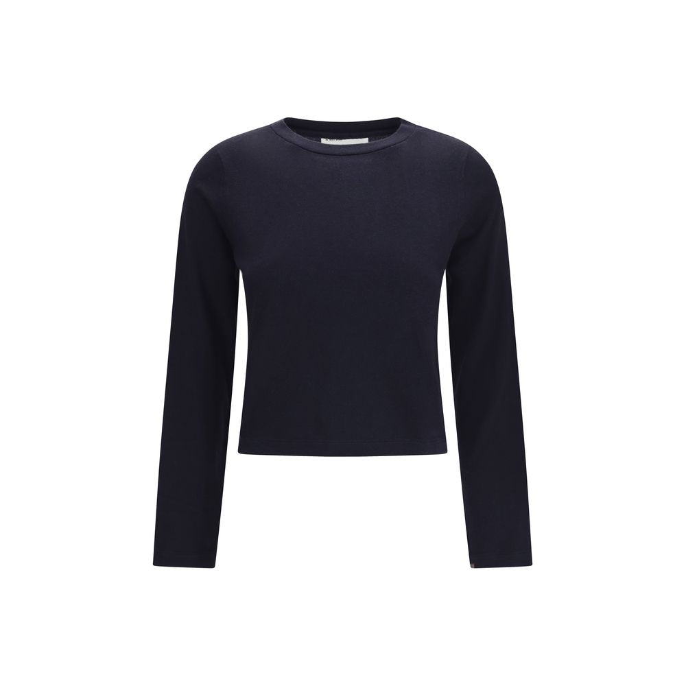 Extreme Cashmere Blaues Baumwoll-Langarmshirt