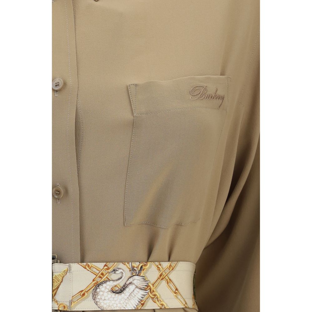 Burberry Beiges Seidenkleid für die Freizeit