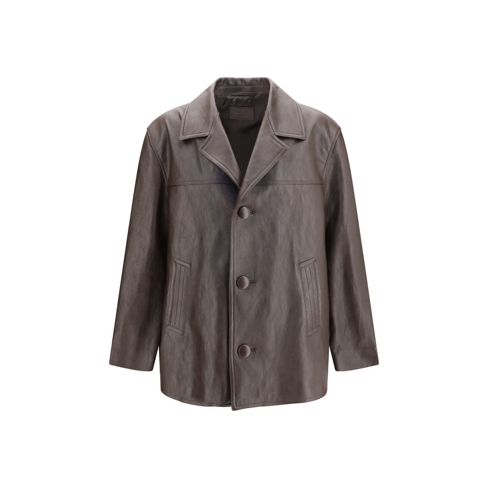 Saint Laurent Schwarze Lammfell-Wolljacke Aries