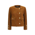 Saint Laurent Braune Lammlederjacke Ovis Aries Aries in voller Länge