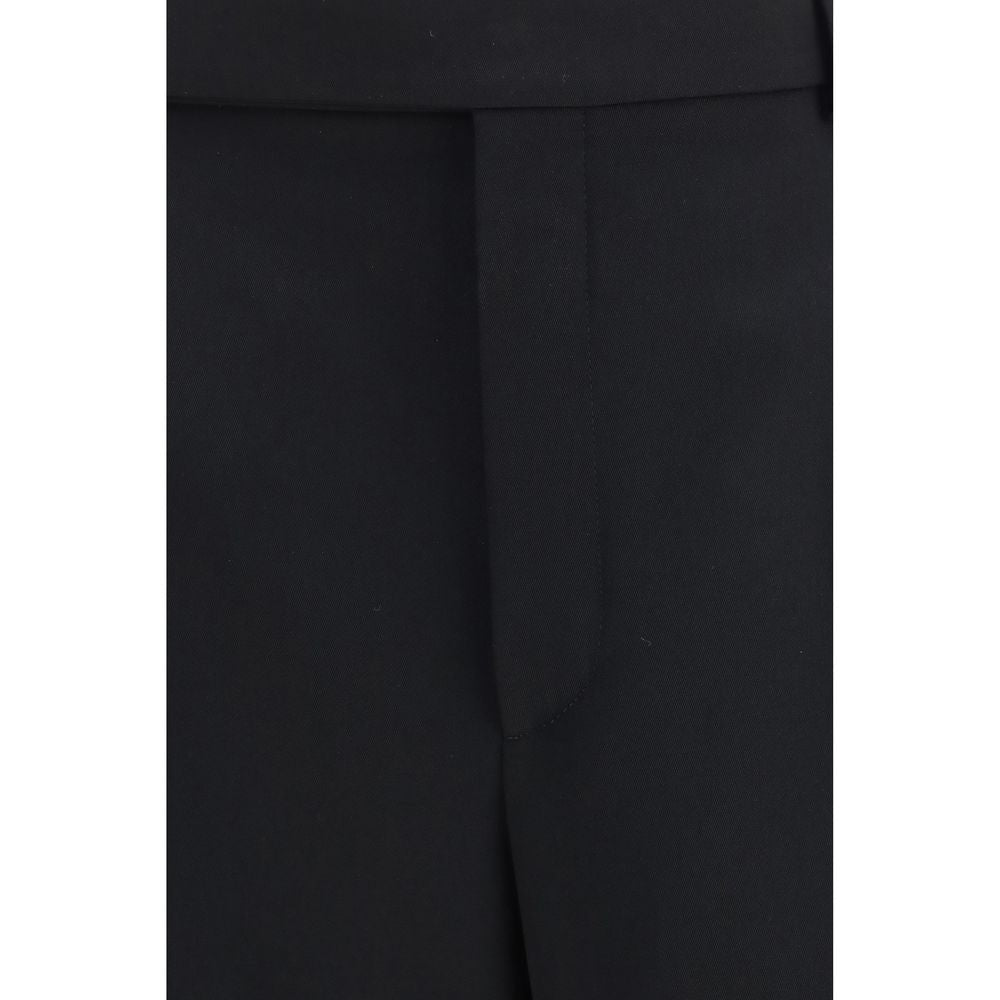 Saint Laurent Schwarze Wollhose Oves Aries