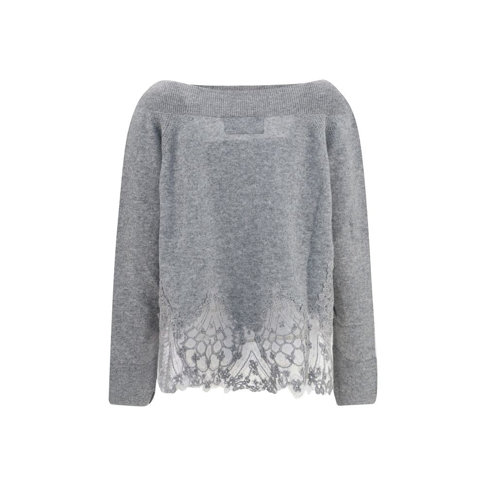 Ermanno Scervino Grauer Kaschmirpullover