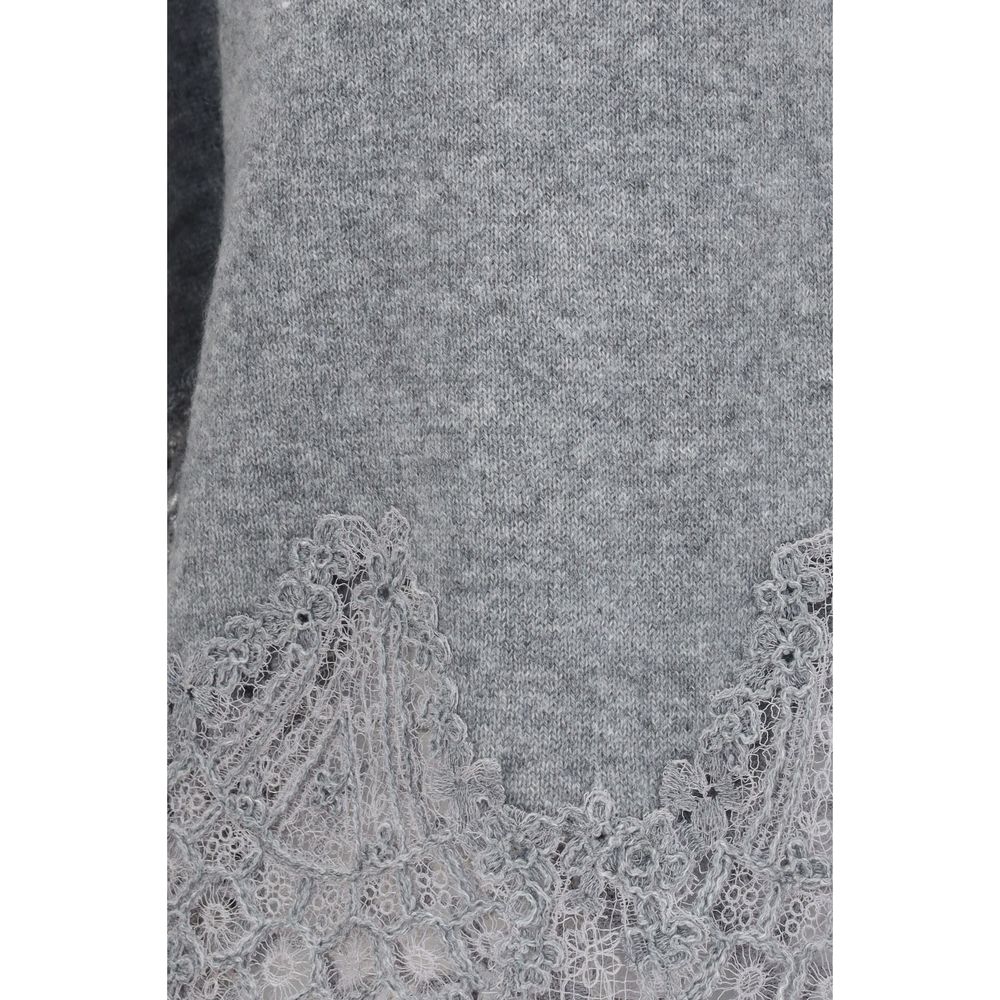 Ermanno Scervino Grauer Kaschmirpullover