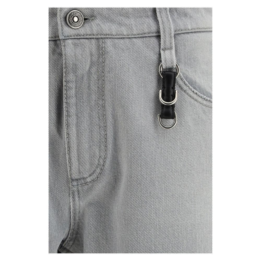 Ermanno Scervino Graue Baumwoll-Boyfriend-Jeans