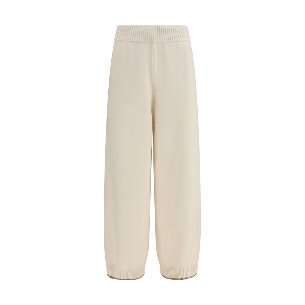 Brunello Cucinelli Weiße Kaschmir-Freizeithose