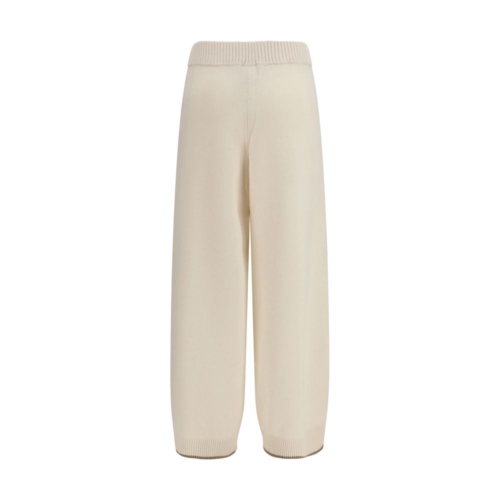 Brunello Cucinelli Weiße Kaschmir-Freizeithose