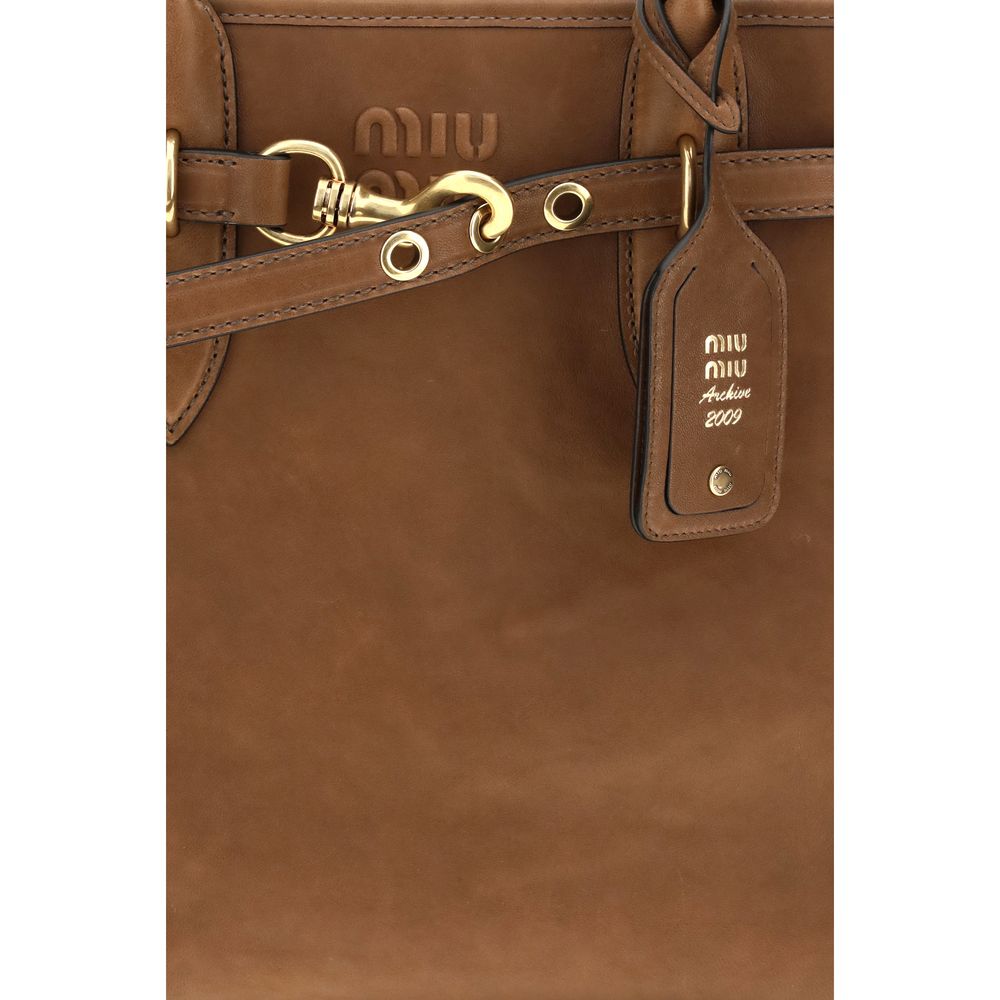 Miu Miu Braune Kalbsleder Bos Taurus Schultertasche