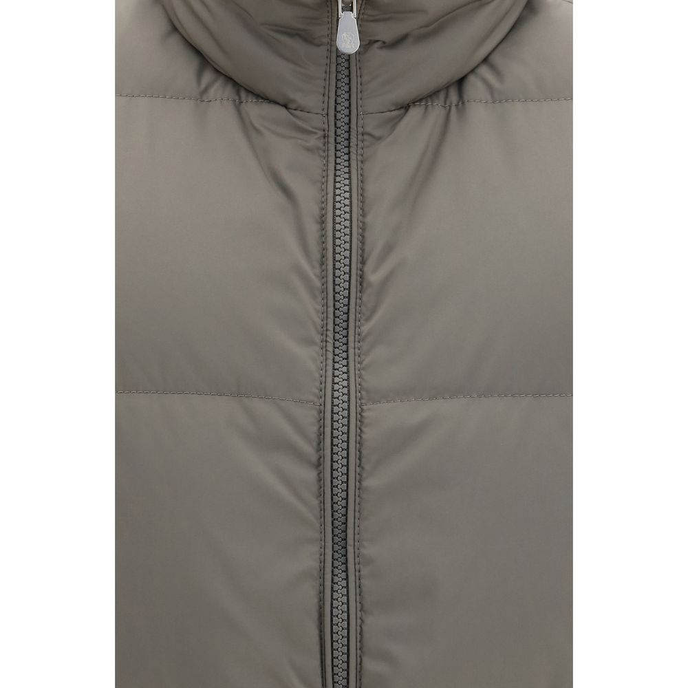 Brunello Cucinelli Graue ärmellose Polyester-Weste