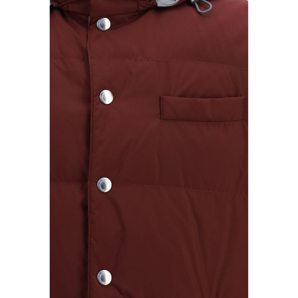 Brunello Cucinelli Ärmellose Jacke in Bordeaux aus Polyester